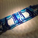 Blue Lines top view - Art Glass by Perry Mackrill