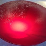 Red Dusk top view - Art Glass by Perry Mackrill